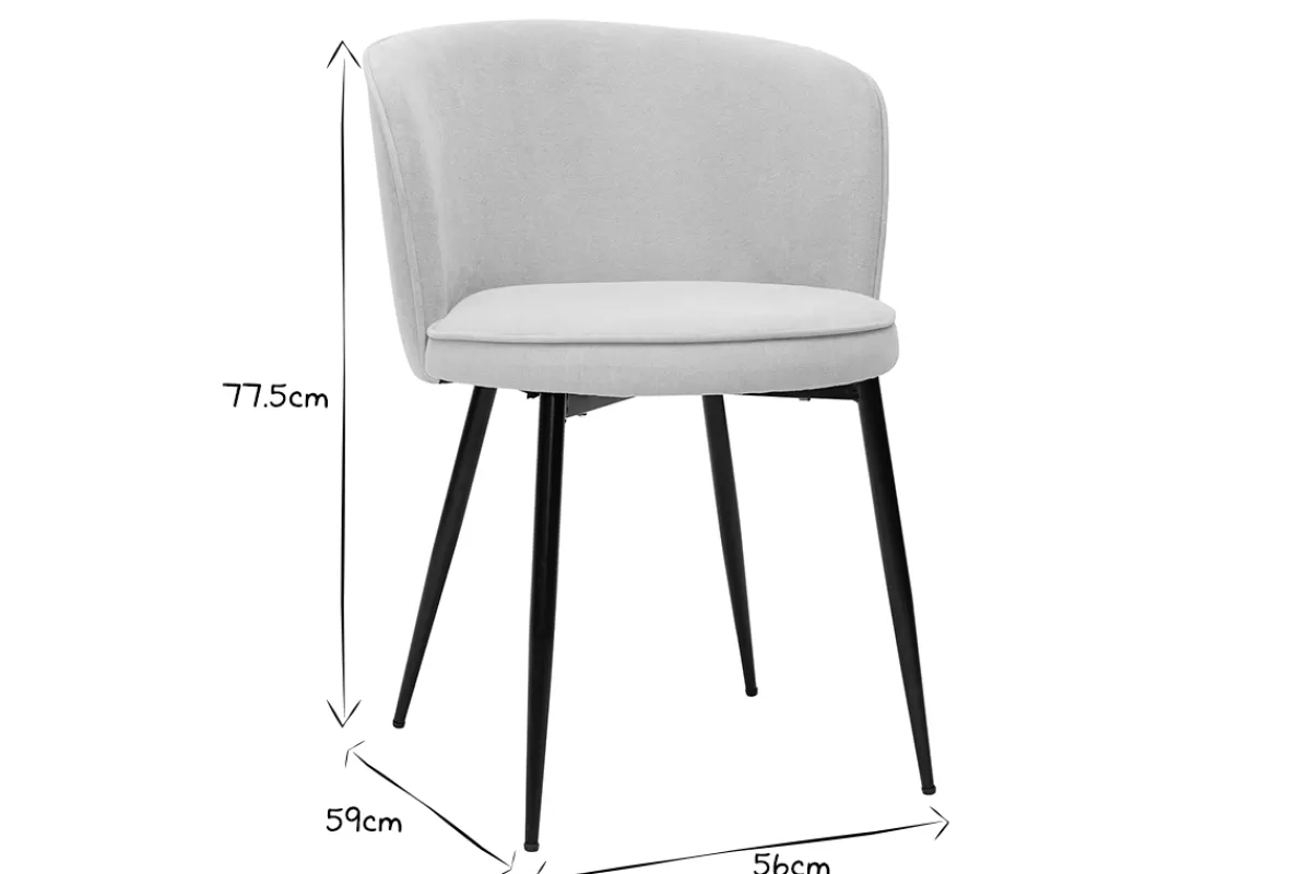 Miliboo Sillas Modernas-Set de 2 sillas de diseño tejido efecto aterciopelado beige SERIF