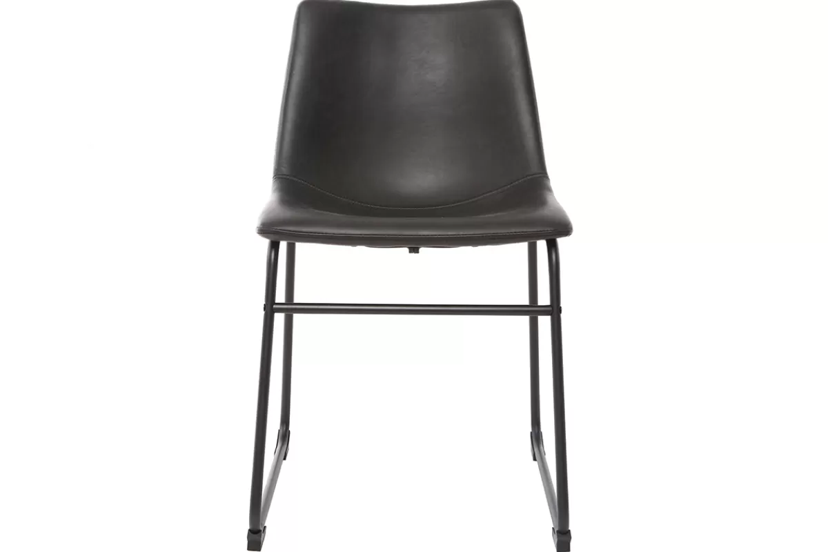 Miliboo Sillas Modernas-Set de 2 sillas de estilo industrial negras NEW ROCK