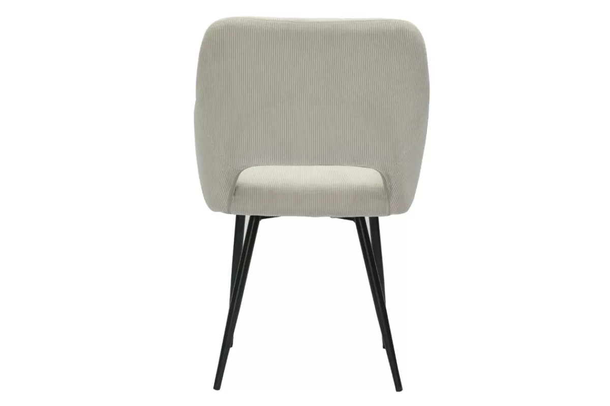 Miliboo Sillas Modernas-Set de 2 sillas de pana color topo y metal negro LAURETTE