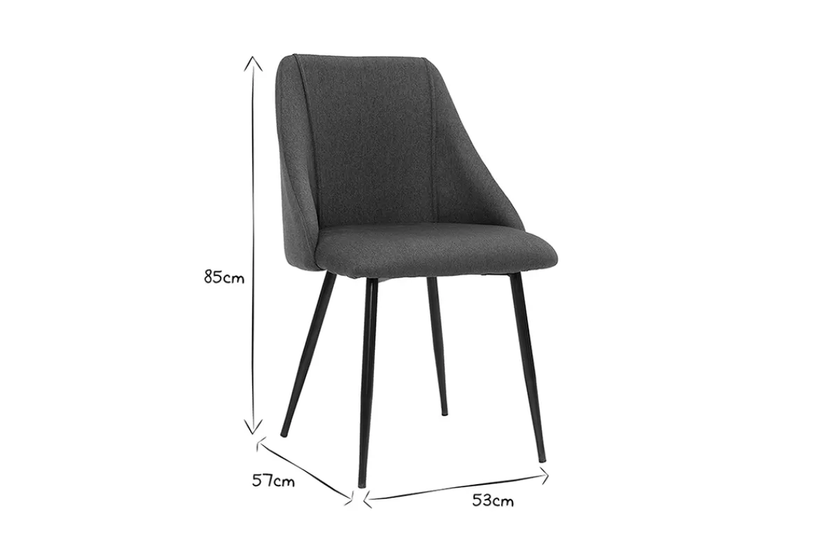 Miliboo Sillas Modernas-Set de 2 sillas de tejido efecto aterciopelado texturizado terracota y metal negro HIGGINS