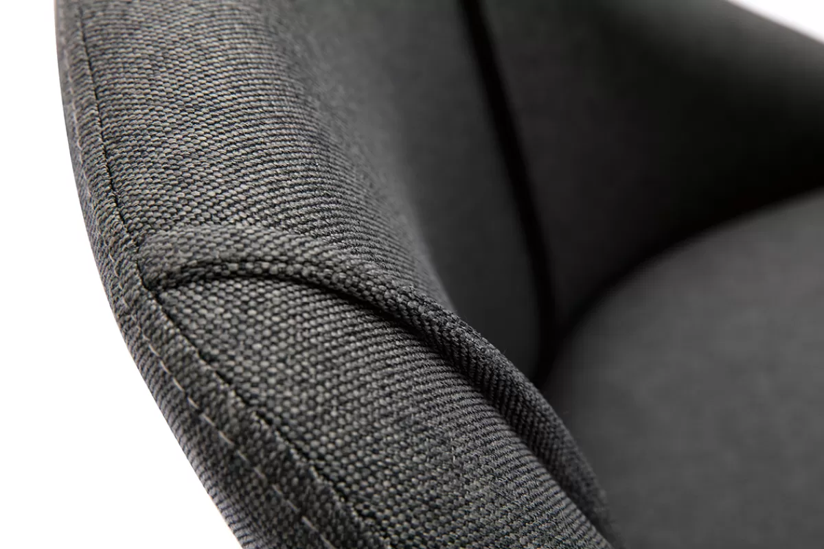 Miliboo Sillas Modernas-Set de 2 sillas de tela efecto aterciopelado texturizado gris oscuro y madera clara maciza HIGGINS