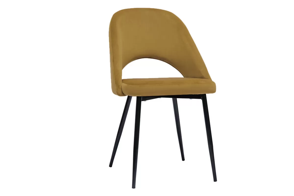 Miliboo Sillas Modernas-Set de 2 sillas de terciopelo bronce con patas de metal COSETTE