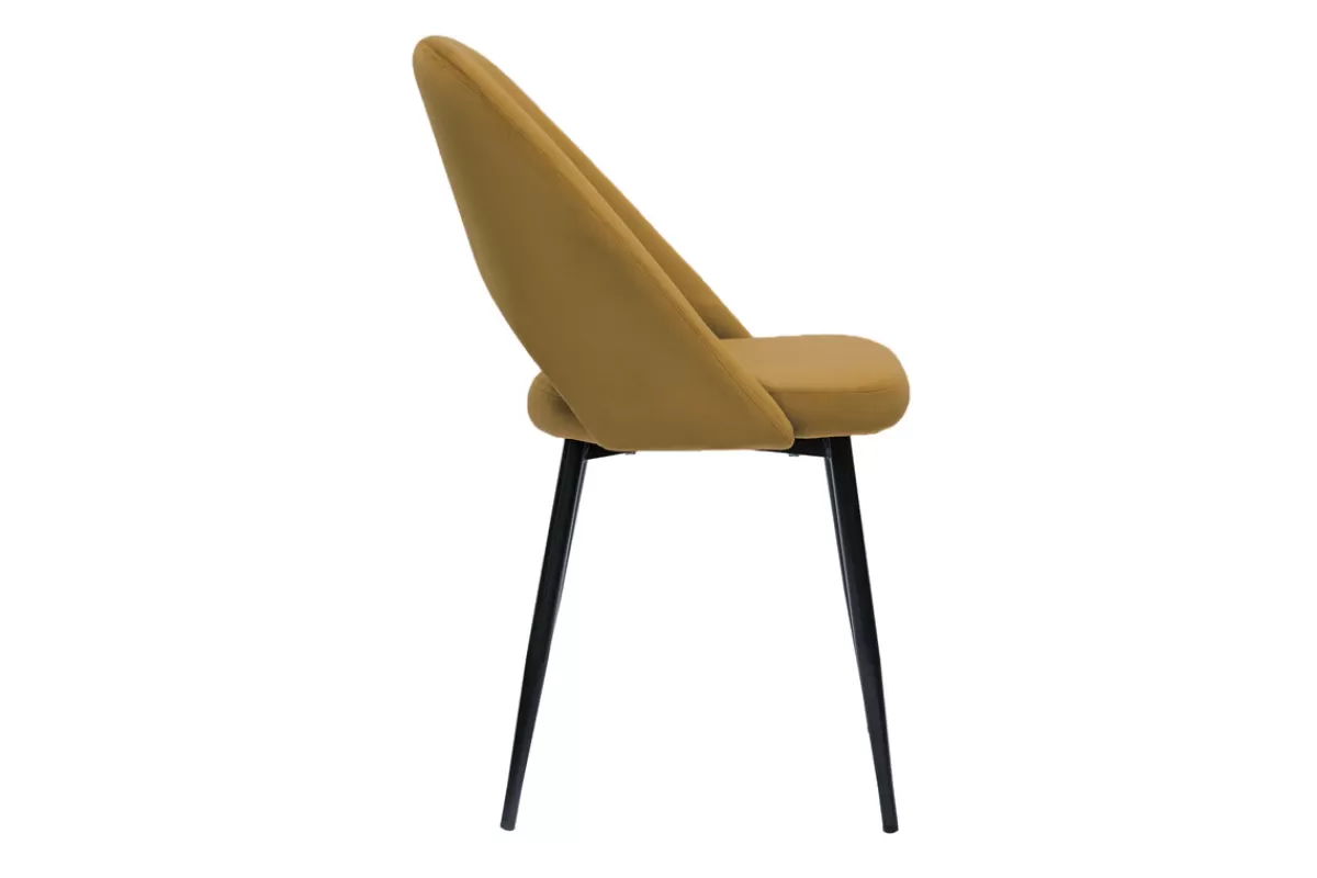 Miliboo Sillas Modernas-Set de 2 sillas de terciopelo bronce con patas de metal COSETTE
