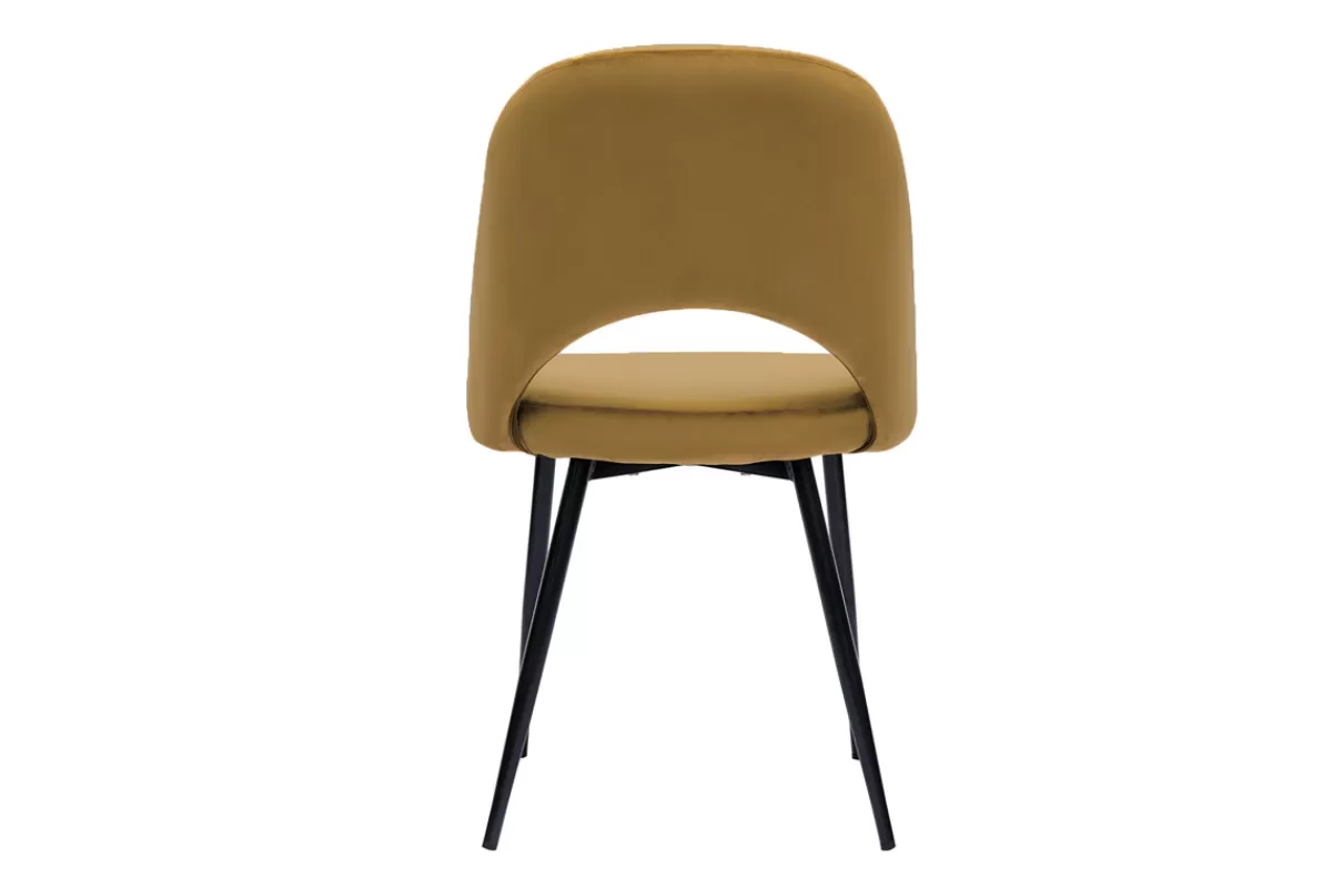 Miliboo Sillas Modernas-Set de 2 sillas de terciopelo bronce con patas de metal COSETTE