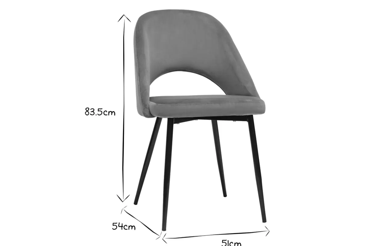 Miliboo Sillas Modernas-Set de 2 sillas de terciopelo bronce con patas de metal COSETTE