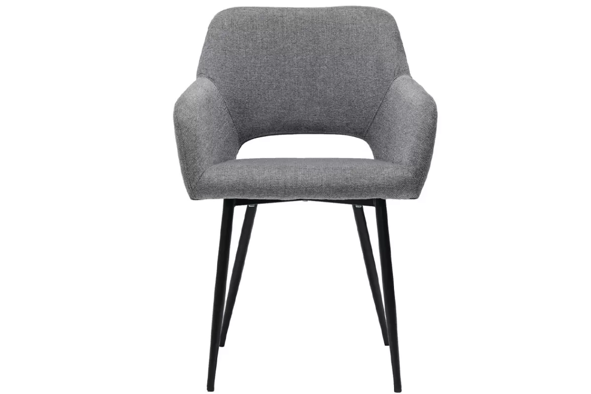 Miliboo Sillas Modernas-Set de 2 sillas efecto aterciopelado texturizado gris LAURETTE