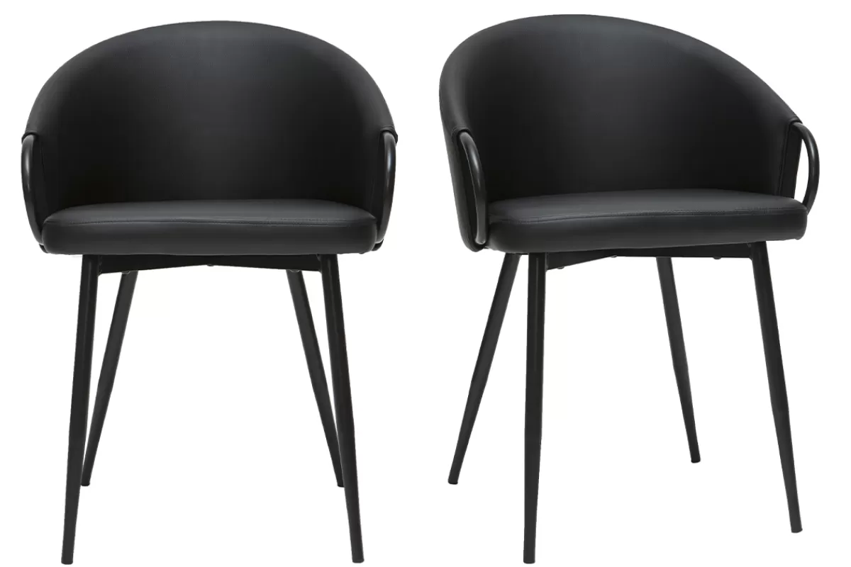 Miliboo Sillas Modernas-Set de 2 sillas negras de diseño PRECIO
