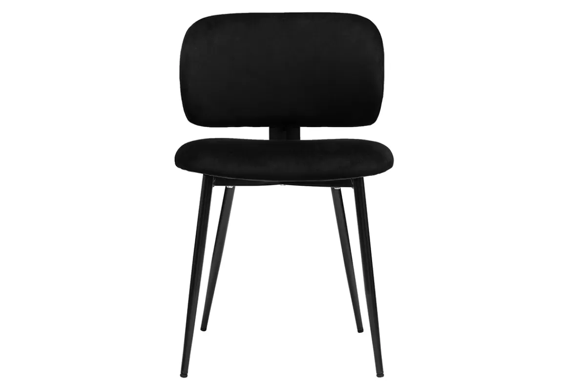Miliboo Sillas Modernas-Set de 2 sillas negras de terciopelo y metal ATRIUM