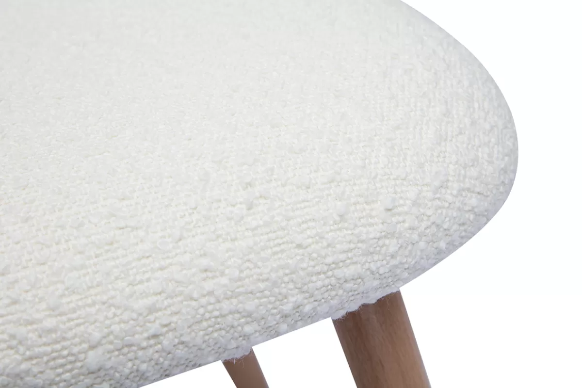 Miliboo Sillas Modernas-Set de 2 sillas nórdicas de borreguillo blanco y madera clara maciza CELESTE