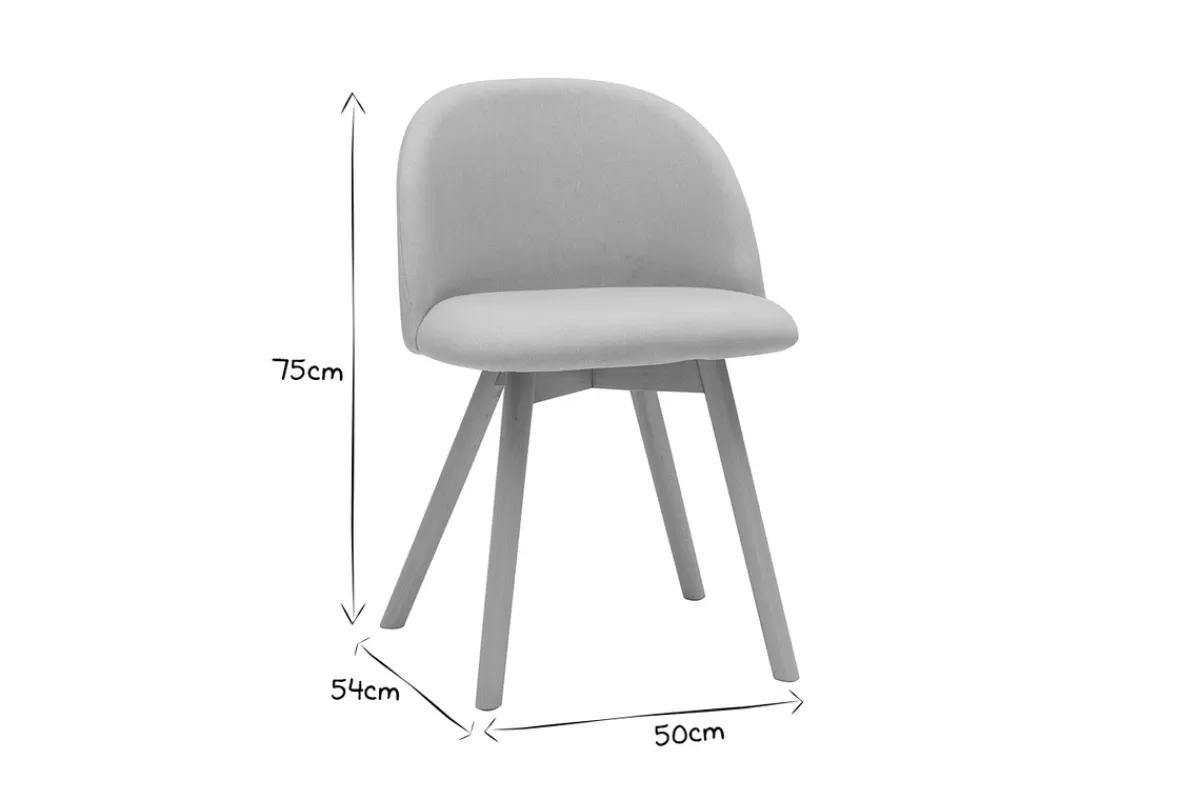 Miliboo Sillas Modernas-Set de 2 sillas nórdicas de borreguillo blanco y madera clara maciza CELESTE