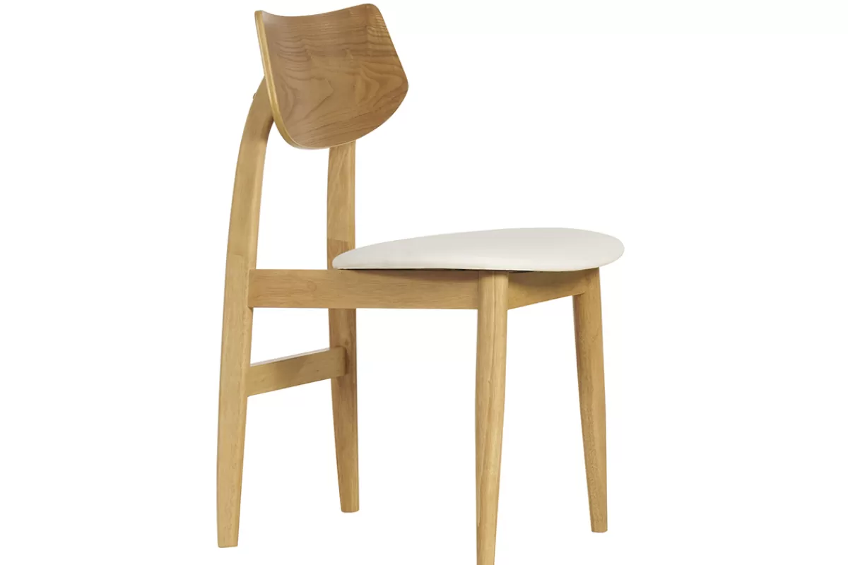 Miliboo Sillas Modernas-Set de 2 sillas nórdicas de madera clara y blanco ELION