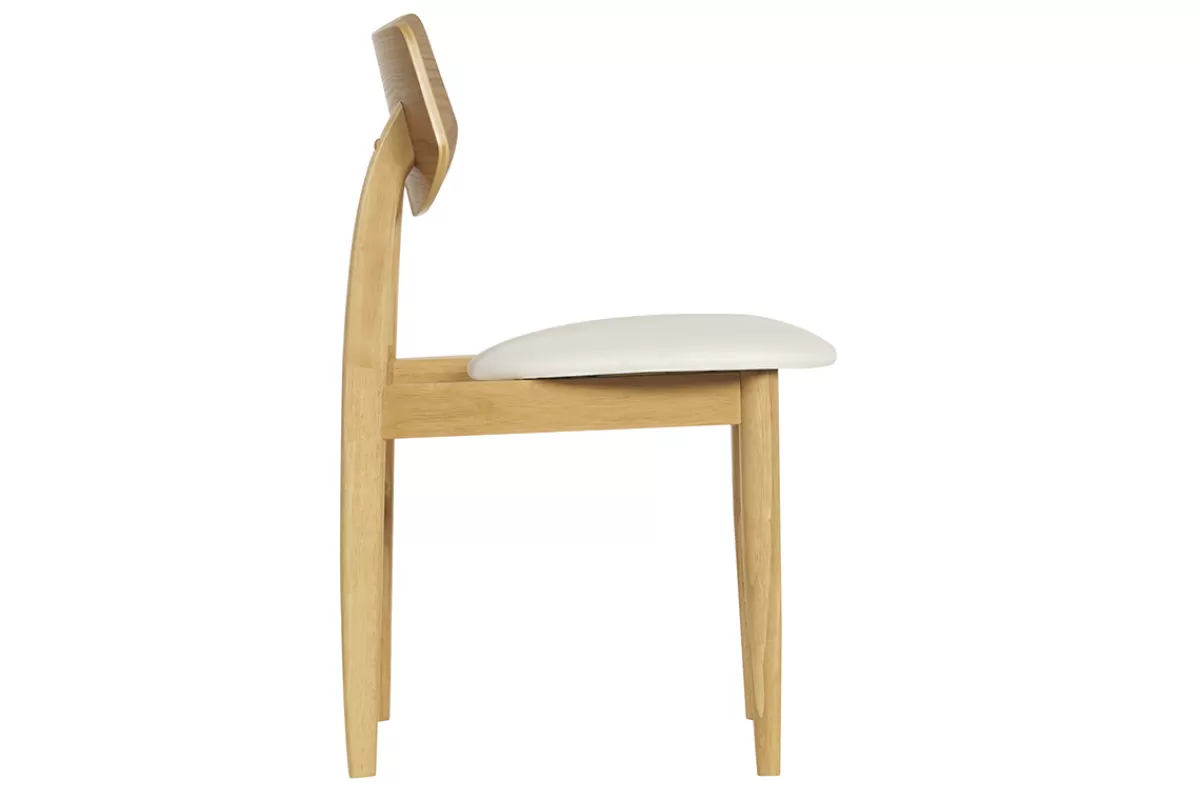Miliboo Sillas Modernas-Set de 2 sillas nórdicas de madera clara y blanco ELION