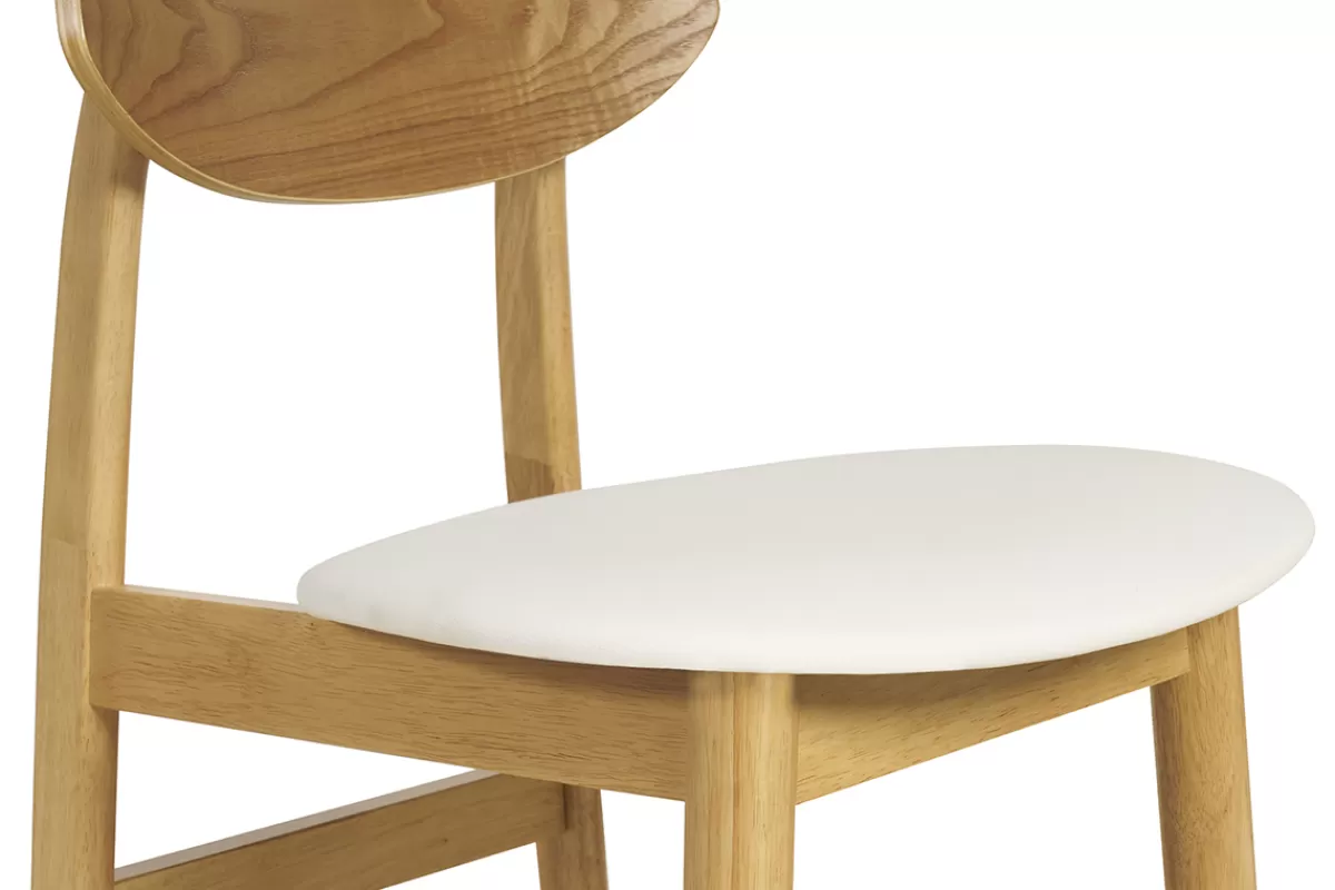 Miliboo Sillas Modernas-Set de 2 sillas nórdicas de madera clara y blanco ELION