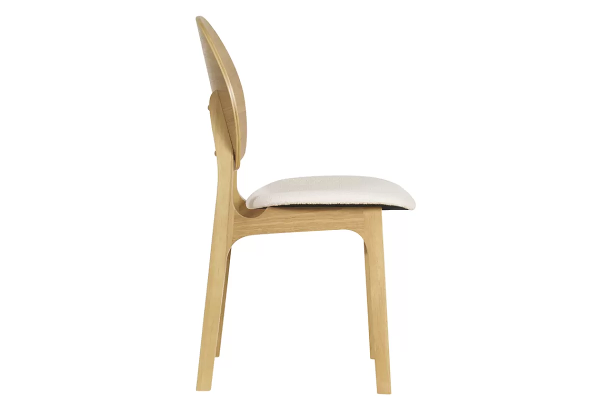 Miliboo Sillas Modernas-Set de 2 sillas nórdicas de madera clara y borreguillo blanco ELTON