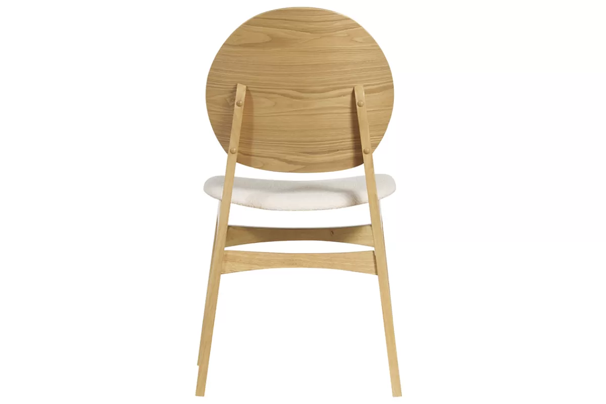Miliboo Sillas Modernas-Set de 2 sillas nórdicas de madera clara y borreguillo blanco ELTON