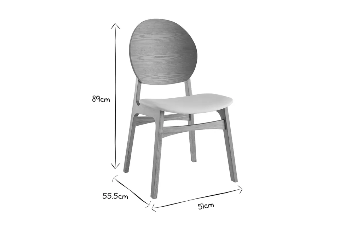 Miliboo Sillas Modernas-Set de 2 sillas nórdicas de madera clara y borreguillo blanco ELTON