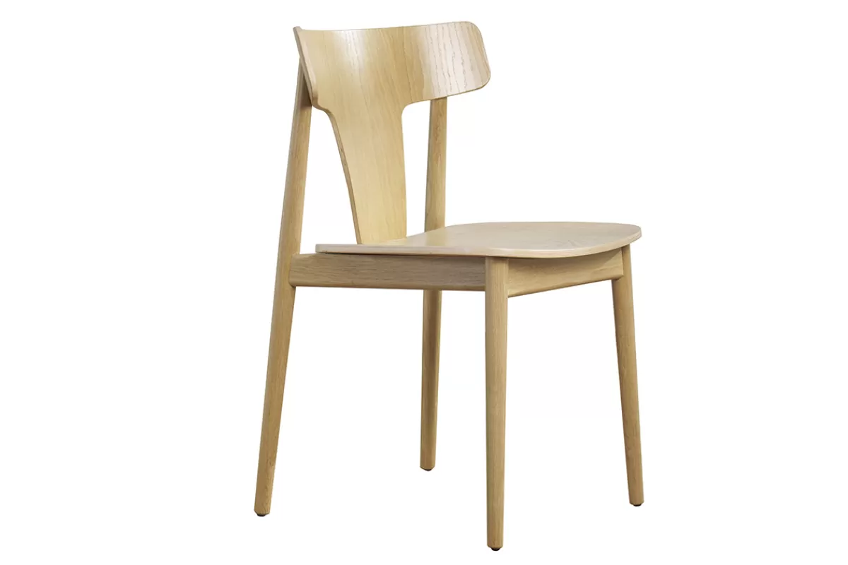 Miliboo Sillas Modernas-Set de 2 sillas nórdicas de madera de roble macizo clara LOUISA