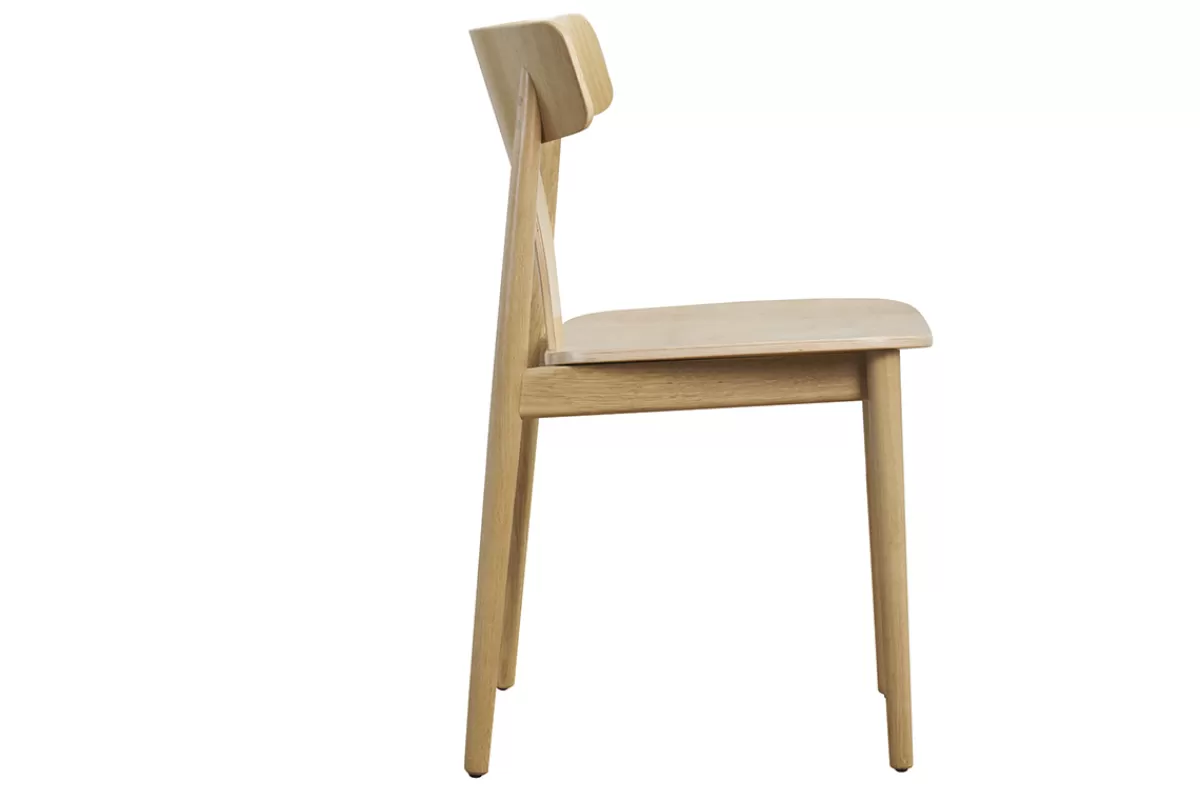 Miliboo Sillas Modernas-Set de 2 sillas nórdicas de madera de roble macizo clara LOUISA