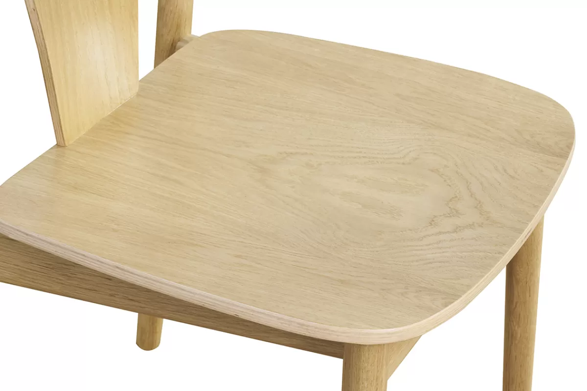 Miliboo Sillas Modernas-Set de 2 sillas nórdicas de madera de roble macizo clara LOUISA