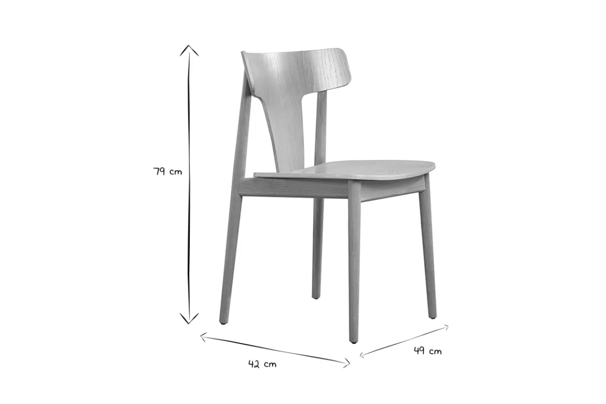 Miliboo Sillas Modernas-Set de 2 sillas nórdicas de madera de roble macizo clara LOUISA