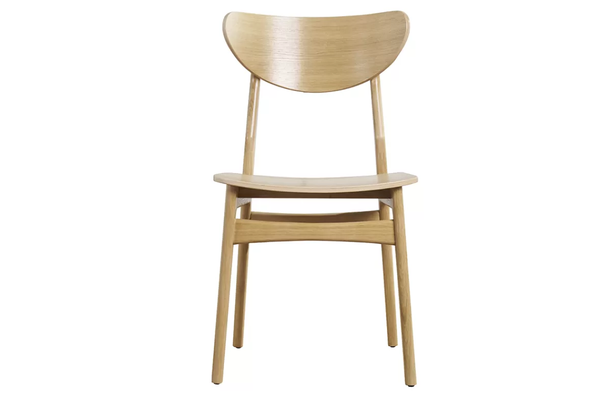 Miliboo Sillas Modernas-Set de 2 sillas nórdicas de madera de roble macizo clara MAYA