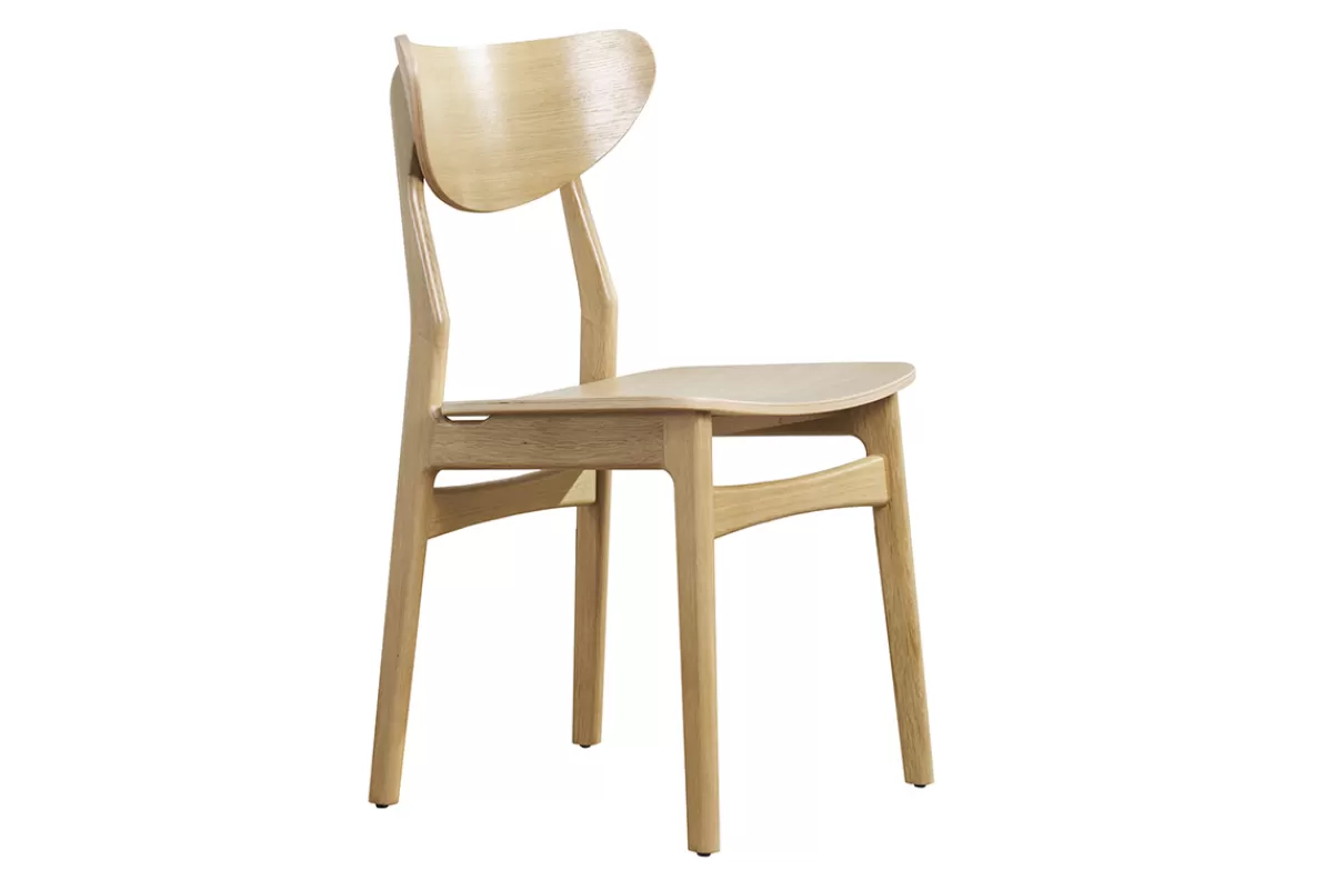 Miliboo Sillas Modernas-Set de 2 sillas nórdicas de madera de roble macizo clara MAYA