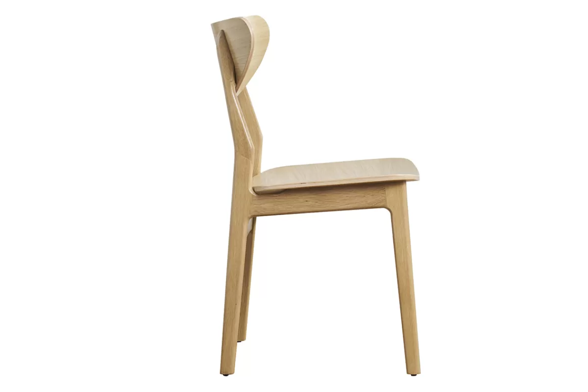 Miliboo Sillas Modernas-Set de 2 sillas nórdicas de madera de roble macizo clara MAYA