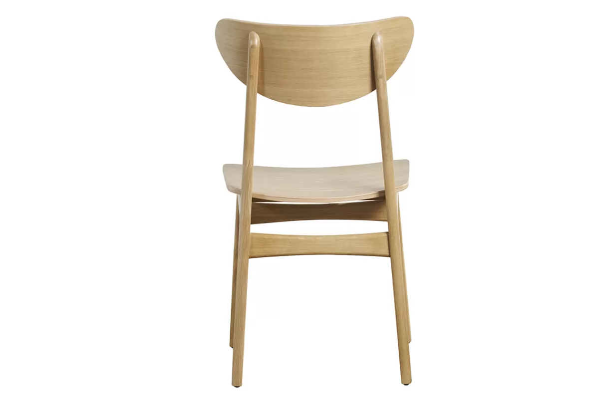 Miliboo Sillas Modernas-Set de 2 sillas nórdicas de madera de roble macizo clara MAYA