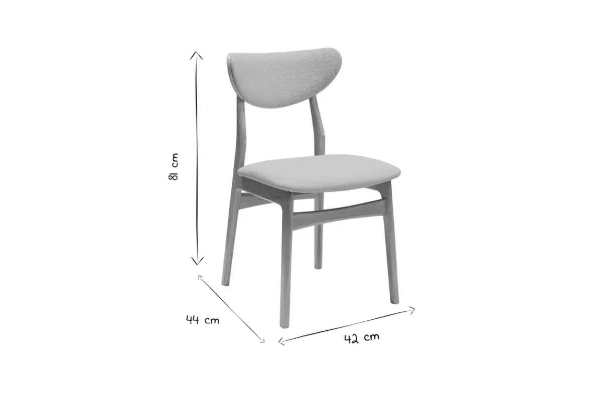 Miliboo Sillas Modernas-Set de 2 sillas nórdicas de tejido efecto aterciopelado texturizado gris jaspeado y madera clara de haya maciza MAYA