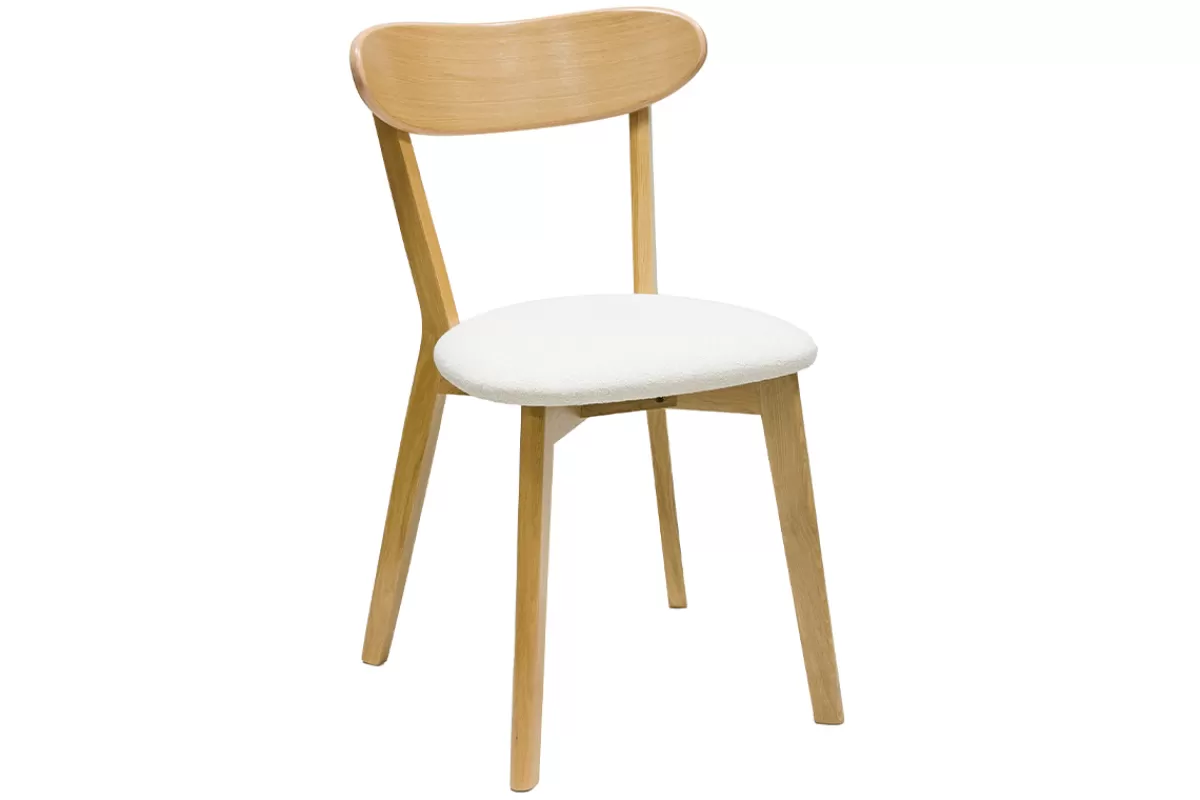 Miliboo Sillas Modernas-Set de 2 sillas vintage de madera de roble claro y borreguillo DOVE