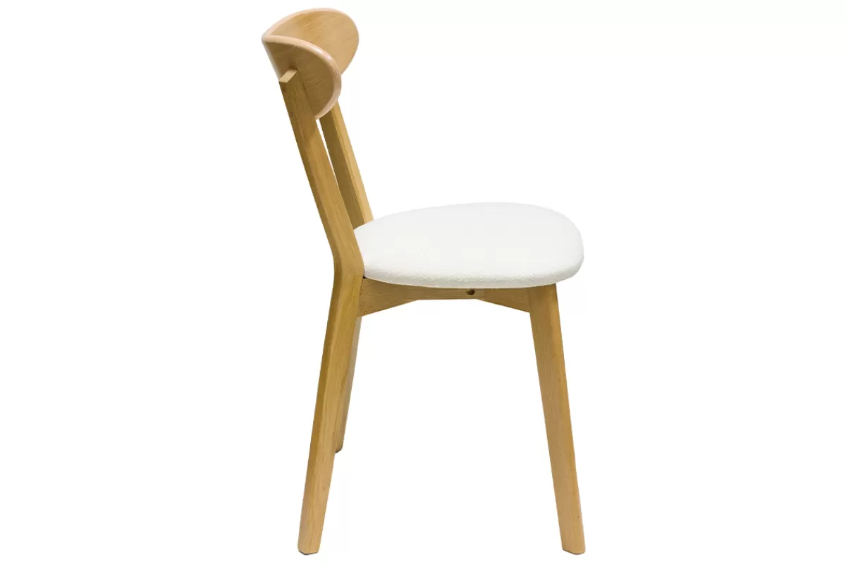 Miliboo Sillas Modernas-Set de 2 sillas vintage de madera de roble claro y borreguillo DOVE