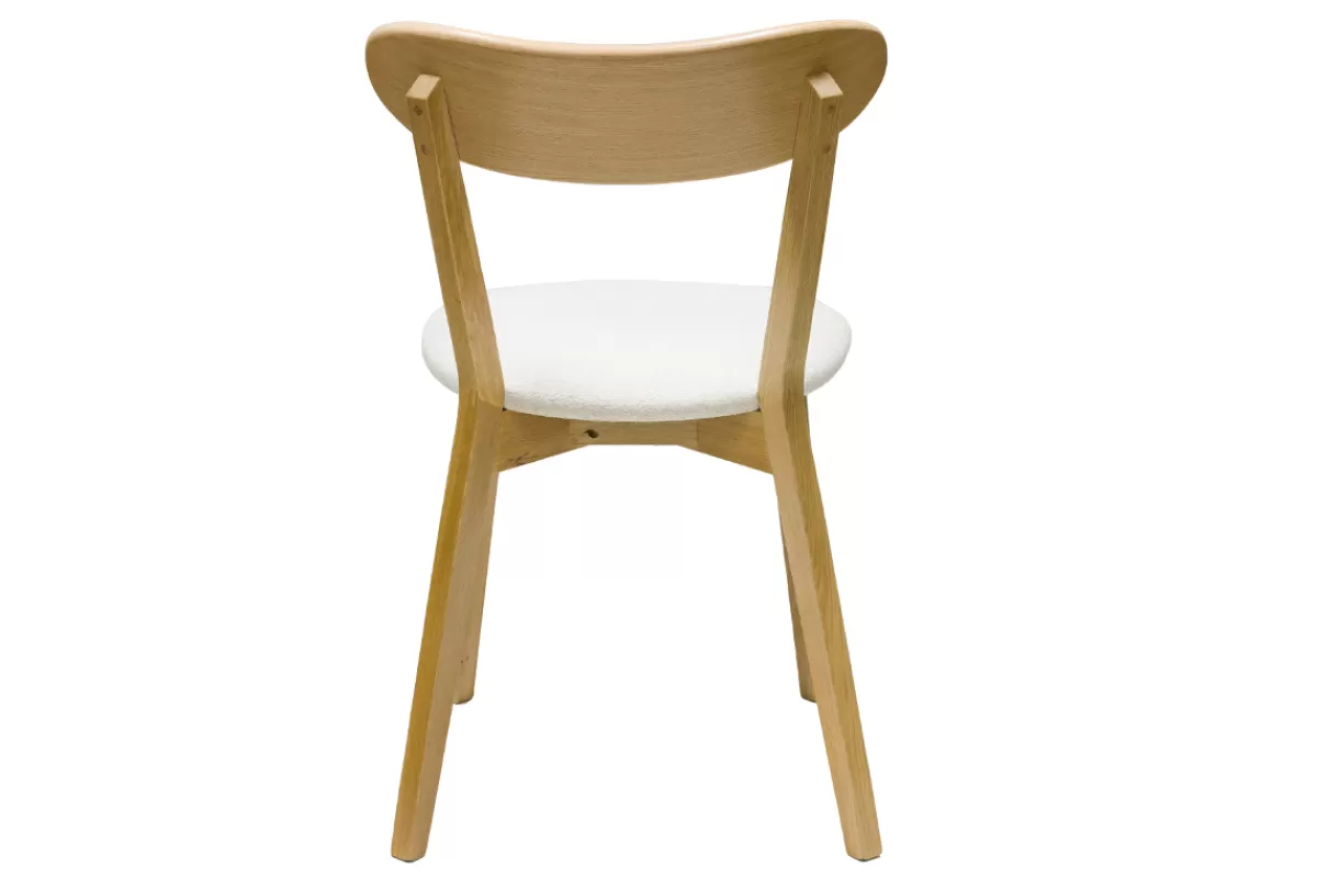 Miliboo Sillas Modernas-Set de 2 sillas vintage de madera de roble claro y borreguillo DOVE