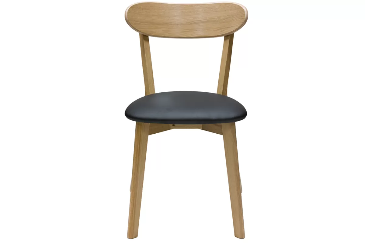 Miliboo Sillas Modernas-Set de 2 sillas vintage de madera de roble claro y negro DOVE
