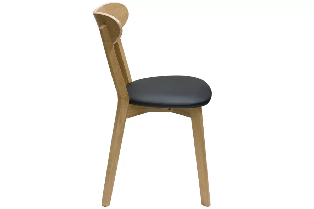 Miliboo Sillas Modernas-Set de 2 sillas vintage de madera de roble claro y negro DOVE