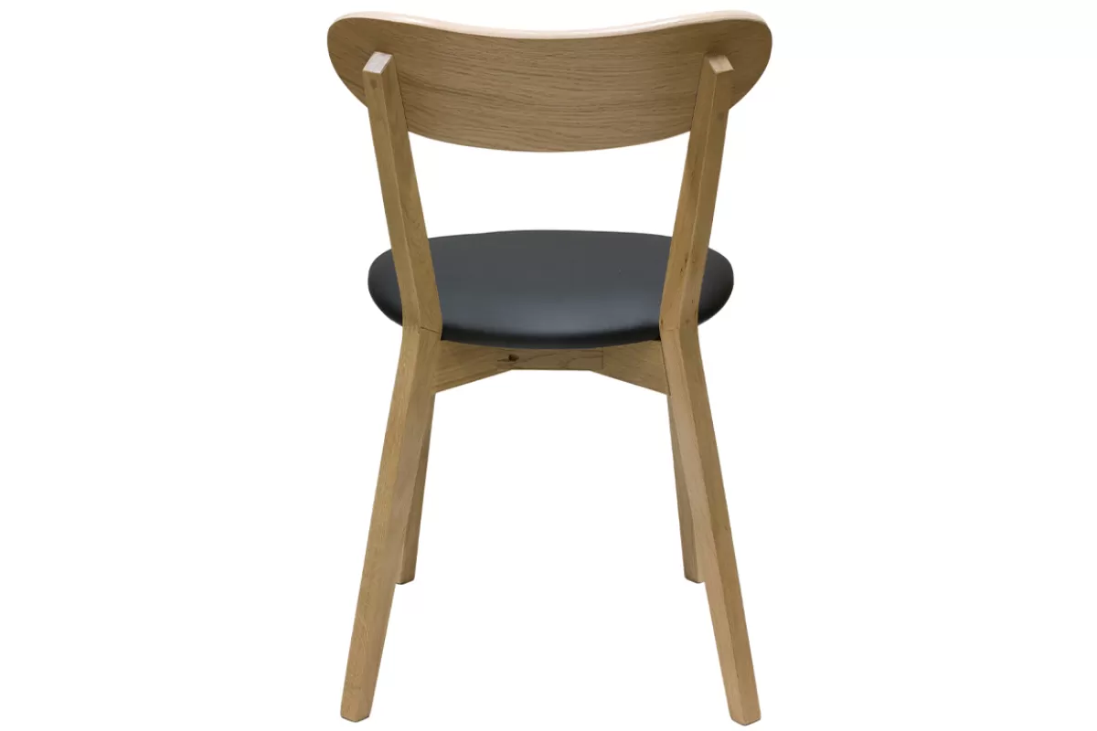 Miliboo Sillas Modernas-Set de 2 sillas vintage de madera de roble claro y negro DOVE