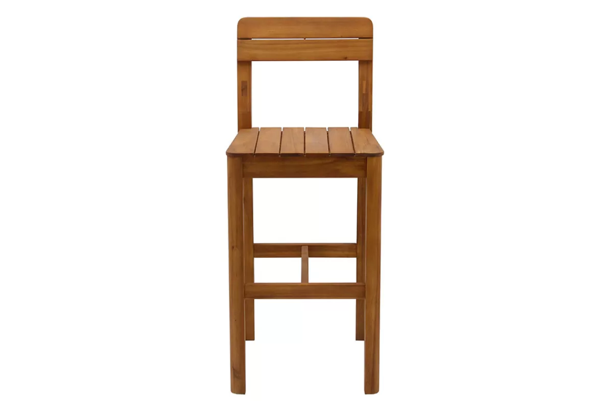 Miliboo Taburetes De Bar | Silla De Jardín-Set de 2 taburetes altos de jardín de madera maciza 80 cm AKIS