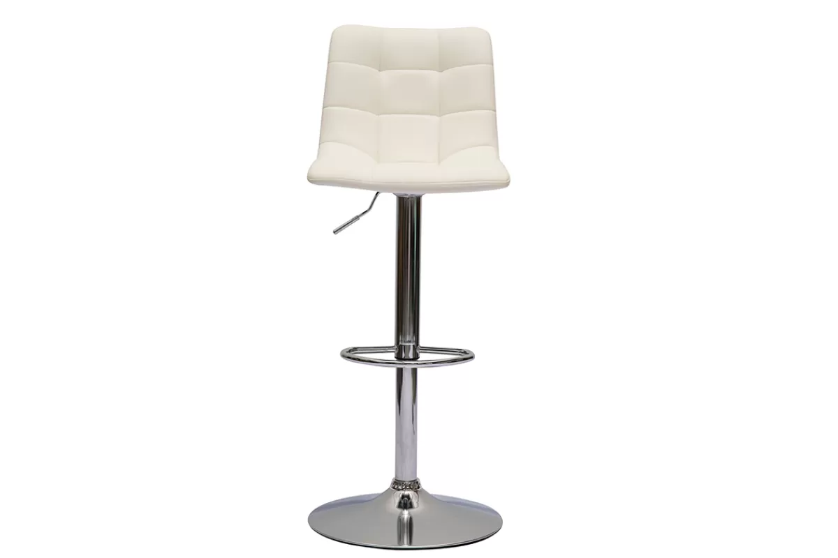 Miliboo Taburetes De Bar-Set de 2 taburetes de cocina ajustables de diseño blanco 65 cm MAXWELL