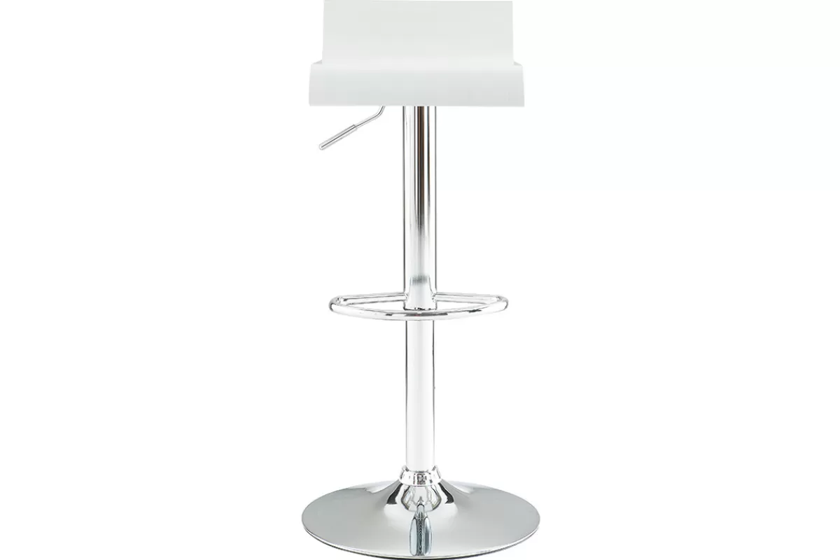 Miliboo Taburetes De Bar-Set de 2 taburetes de cocina blancos con madera y acero cromado SURF V2
