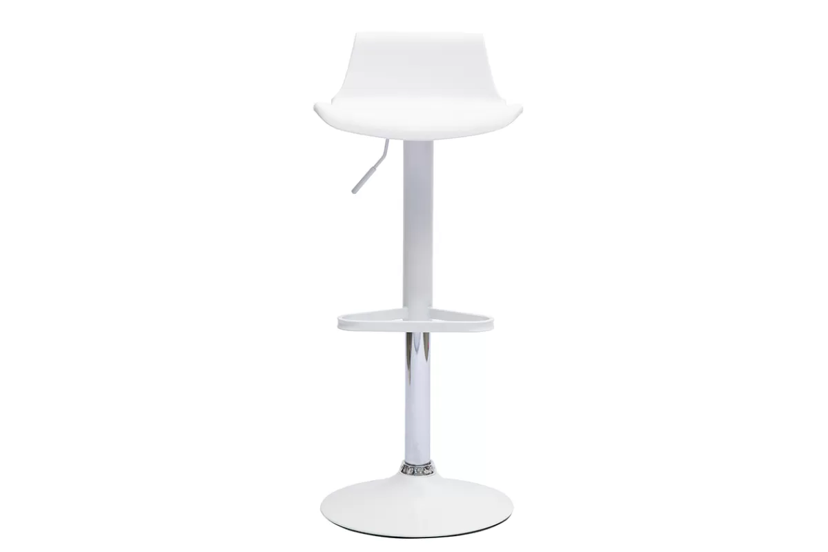 Miliboo Taburetes De Bar-Set de 2 taburetes de cocina de diseño blancos ajustables 360º KRONOS
