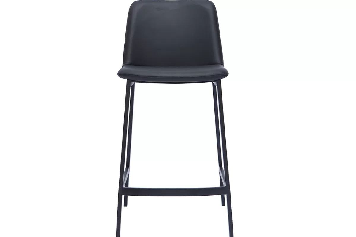 Miliboo Taburetes De Bar-Set de 2 taburetes de cocina de diseño negro 66 cm altura ARSENE