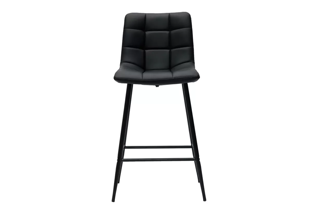 Miliboo Taburetes De Bar-Set de 2 taburetes de cocina de diseño negro 65 cm MAXWELL