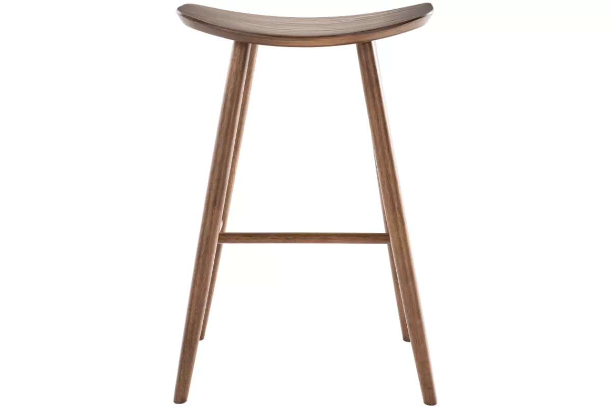 Miliboo Taburetes De Bar-Set de 2 taburetes de cocina de diseño nogal 72 cm DEMORY