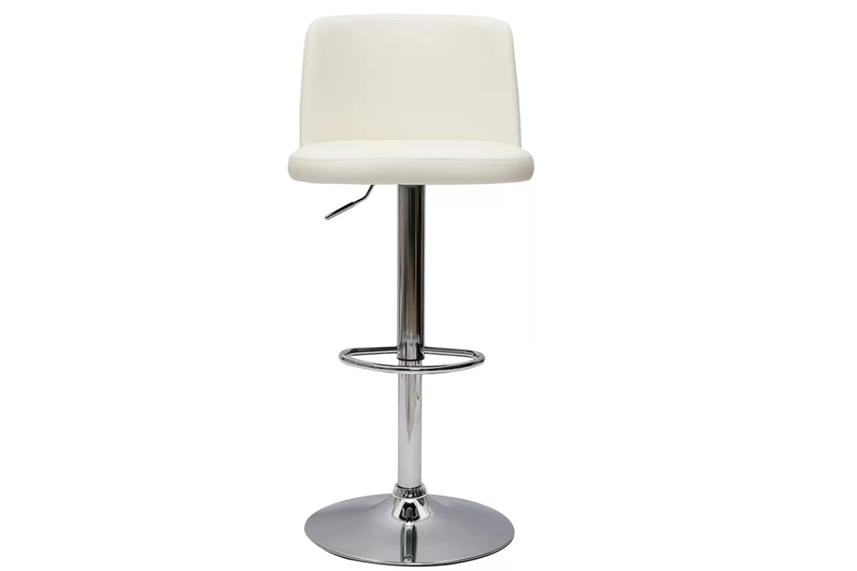 Miliboo Taburetes De Bar-Set de 2 taburetes de cocina de diseño regulables blanco MONTI