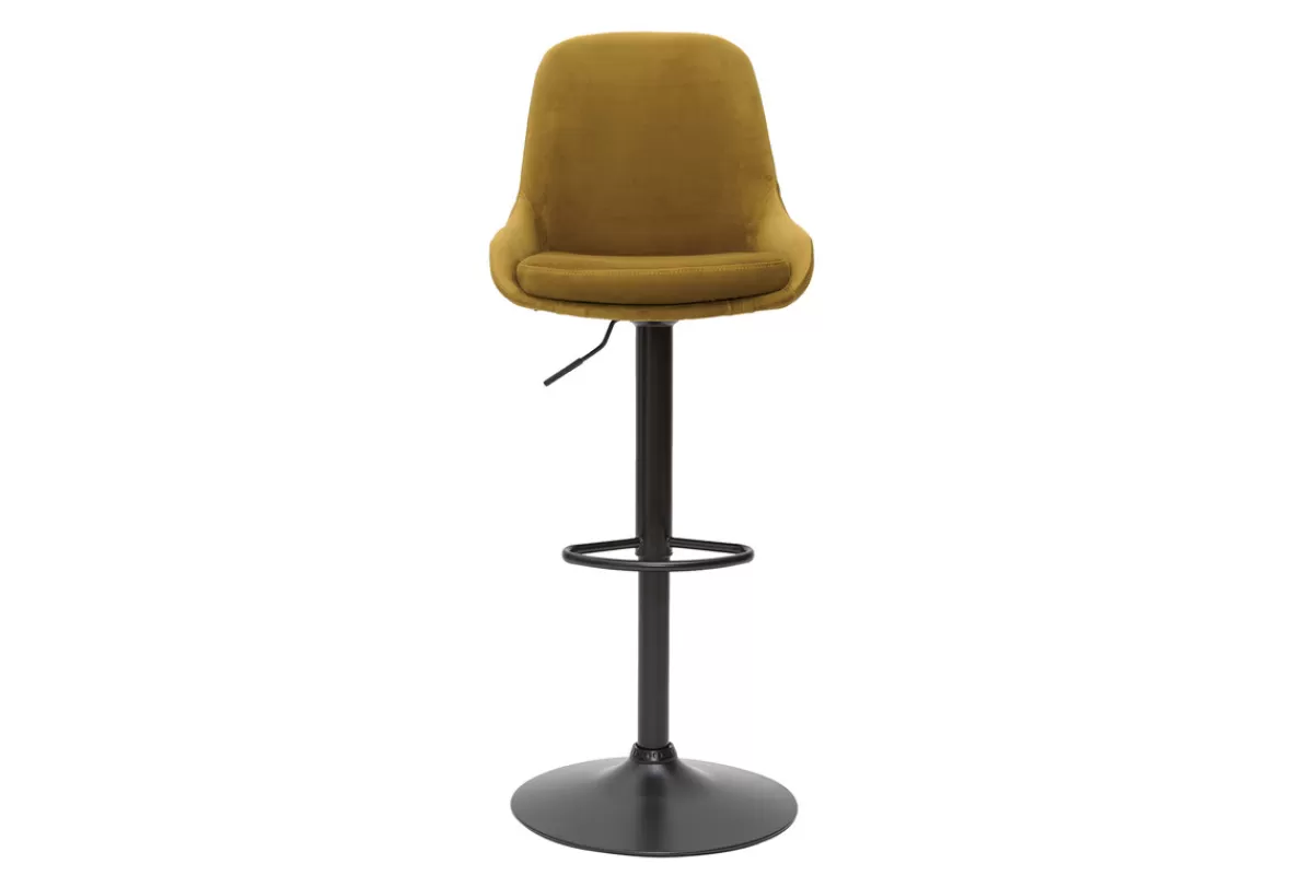 Miliboo Taburetes De Bar-Set de 2 taburetes de cocina de diseño regulables terciopelo bronce HOLO