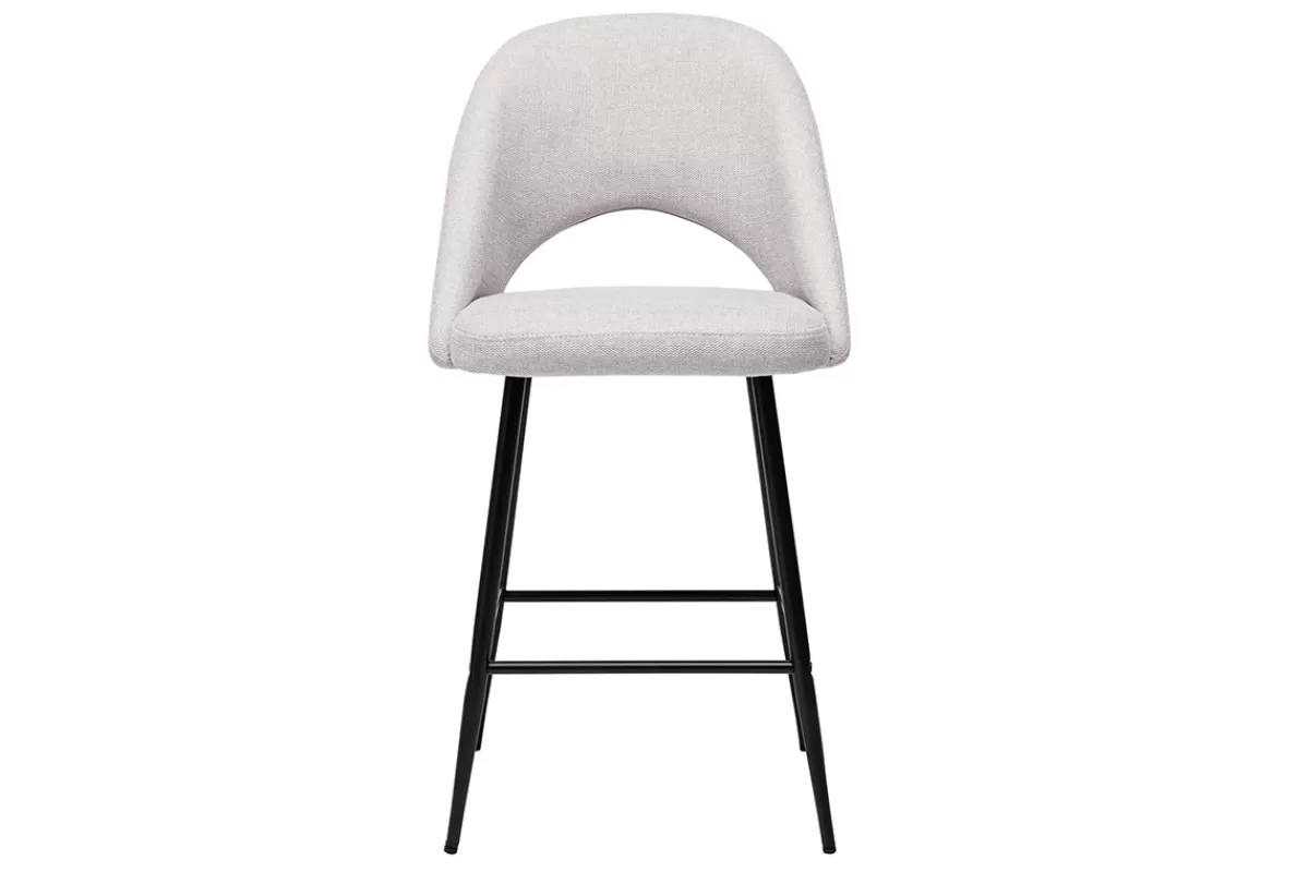 Miliboo Taburetes De Bar-Set de 2 taburetes de cocina efecto aterciopelado texturizado beige 65 cm COSETTE