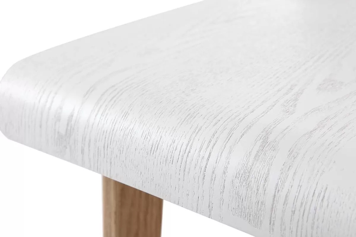 Miliboo Taburetes De Bar-Set de 2 taburetes de cocina nórdicos blancos y madera clara 75 cm BALTIK