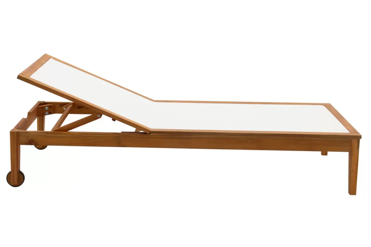Miliboo Tumbonas/hamacas-Set de 2 tumbonas blanco y madera maciza NAVEEN