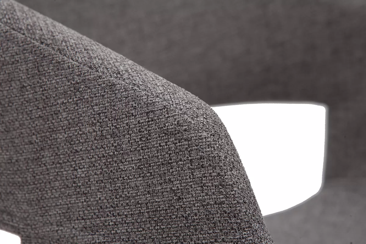 Miliboo Sillas Modernas-Set de 2 sillas de diseño de tela gris claro con patas de madera oscura SLAM