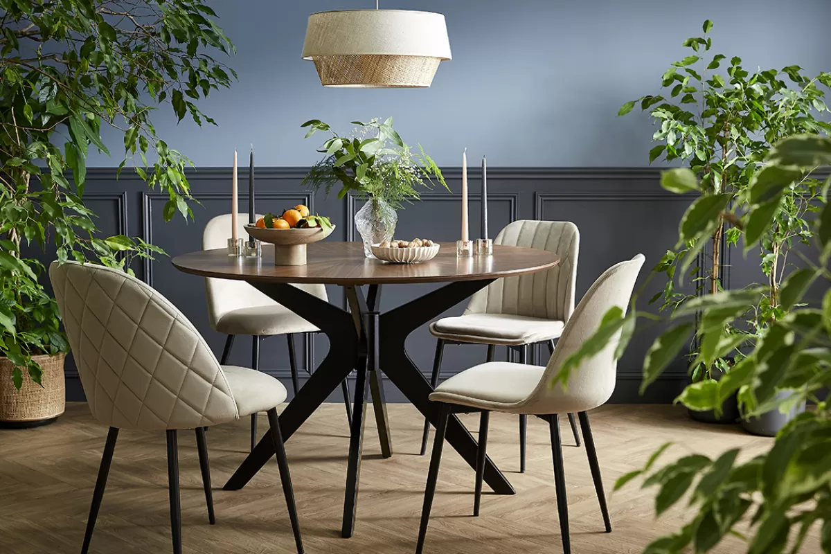 Miliboo Sillas Modernas-Set de 2 sillas de diseño de terciopelo azul petróleo y metal negro JOVI