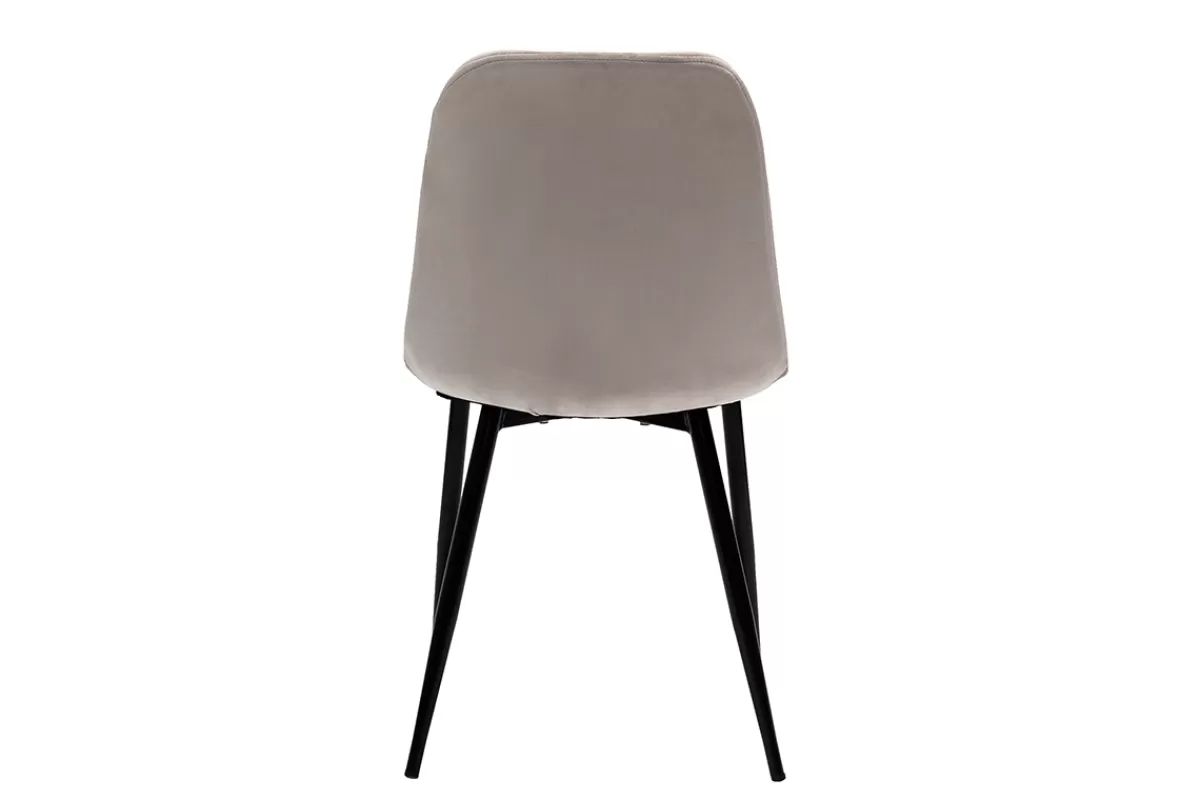 Miliboo Sillas Modernas-Set de 2 sillas de diseño de terciopelo color topo con patas de metal FUSE